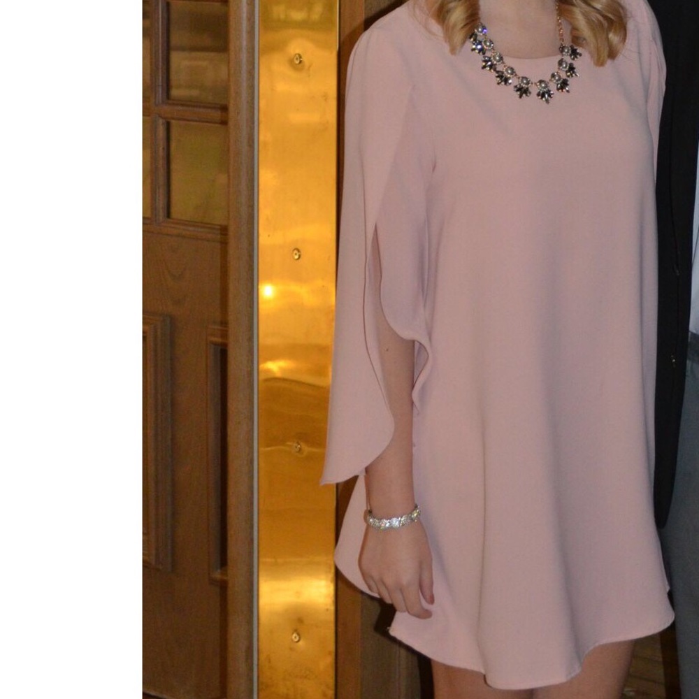 DO+BE | cape sleeve blush pink mini dress
